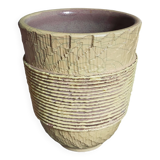 French Art-Deco ceramic vase cracked vanilla