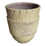 Vase céramique française Art-déco craquelé vanille