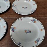 Série de six assiettes dessert en faïence terre de fer Saint Amand