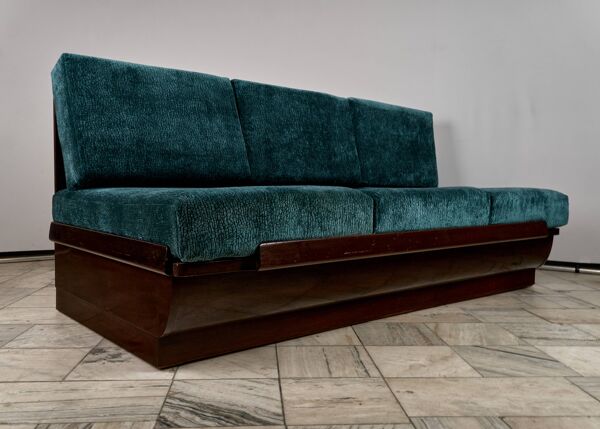 Sofa-lit Art Déco par Jindřich Halabala pour UP Závody, années 1950, Tchécoslovaquie