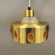 Danish hanging lamp made of glass, metal and with colored prisms