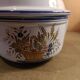 Earthenware candy dish with hand-decorated surfaces