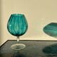 Turquoise blue vase in Empoli glass Made in Italy 1970