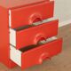 Red chest of drawers by Schönbuch in characteristic Space Age design from the 1970s