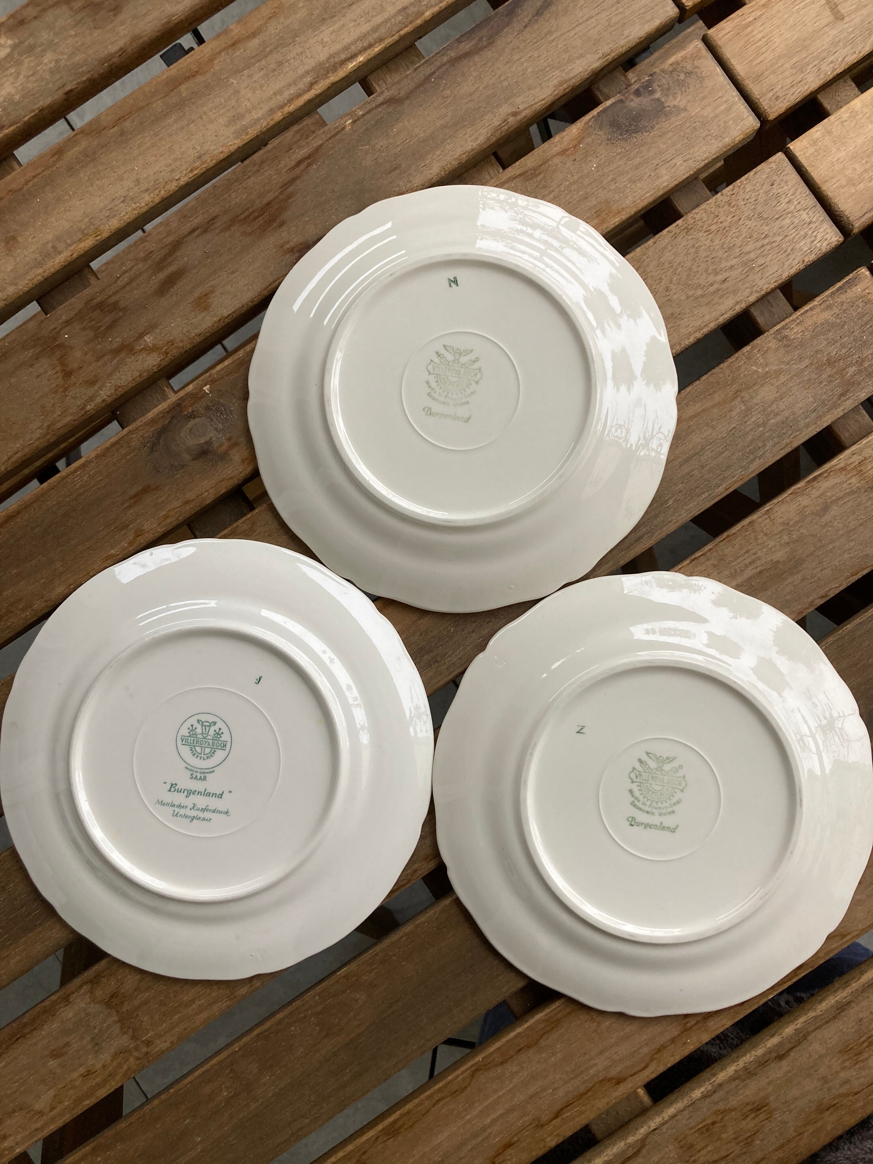 3 dessert plates Villeroy and Boch Burgenland blue