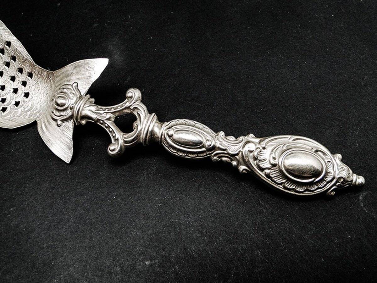 Polish brass fish figurative spoon by SW Warsaw, 1900s