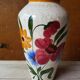 Ancien vase céramique décor de fleurs années 70 vintage