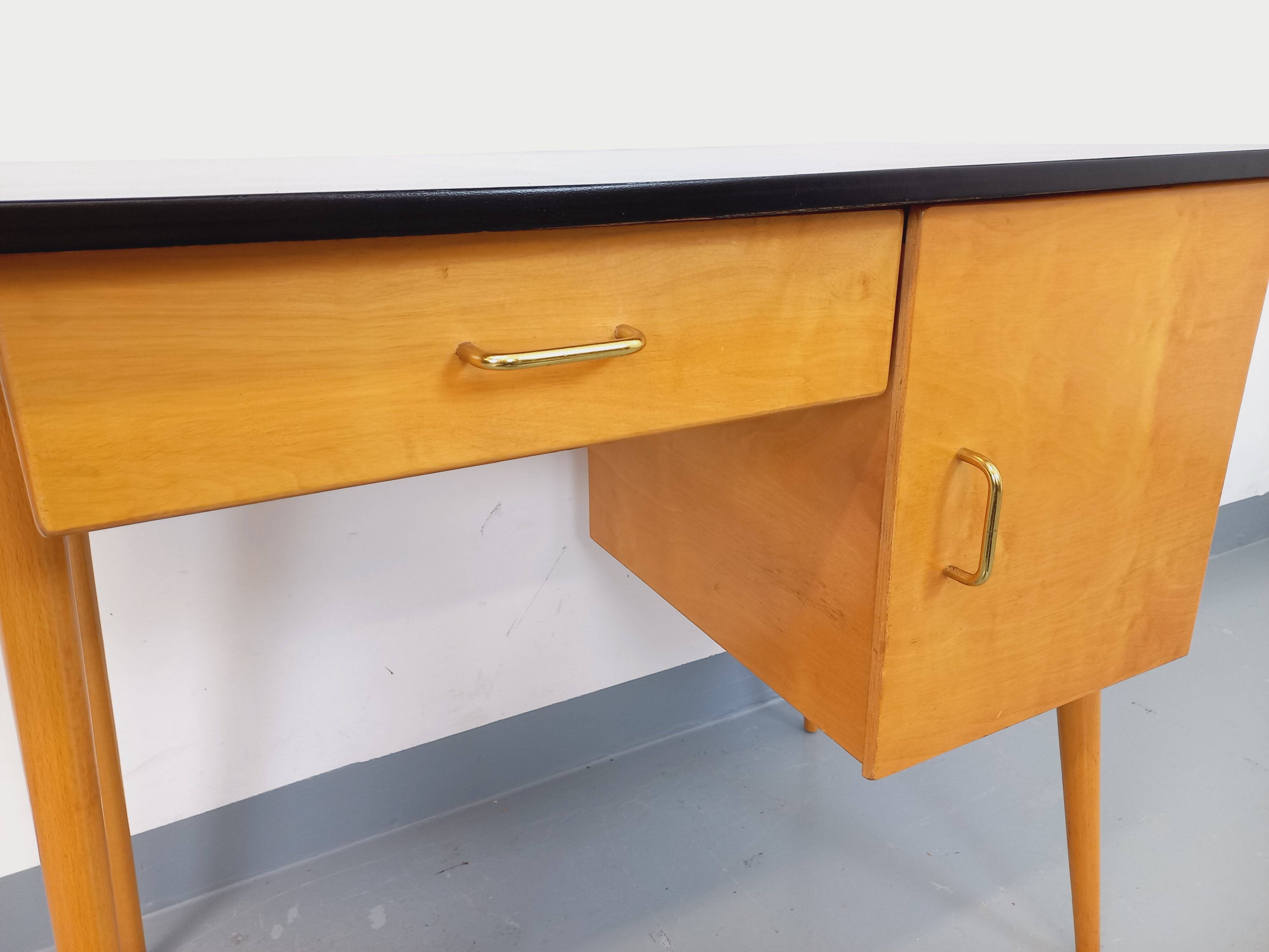 Baumann vintage wooden desk from the 1950s