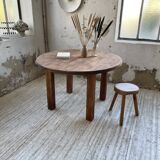 1950s round pine table with extensions
