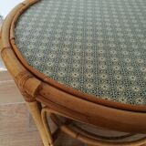 Table basse 2 niveaux en rotin