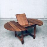 Popular Work Oak Extendable Dining Table, France, 1930s