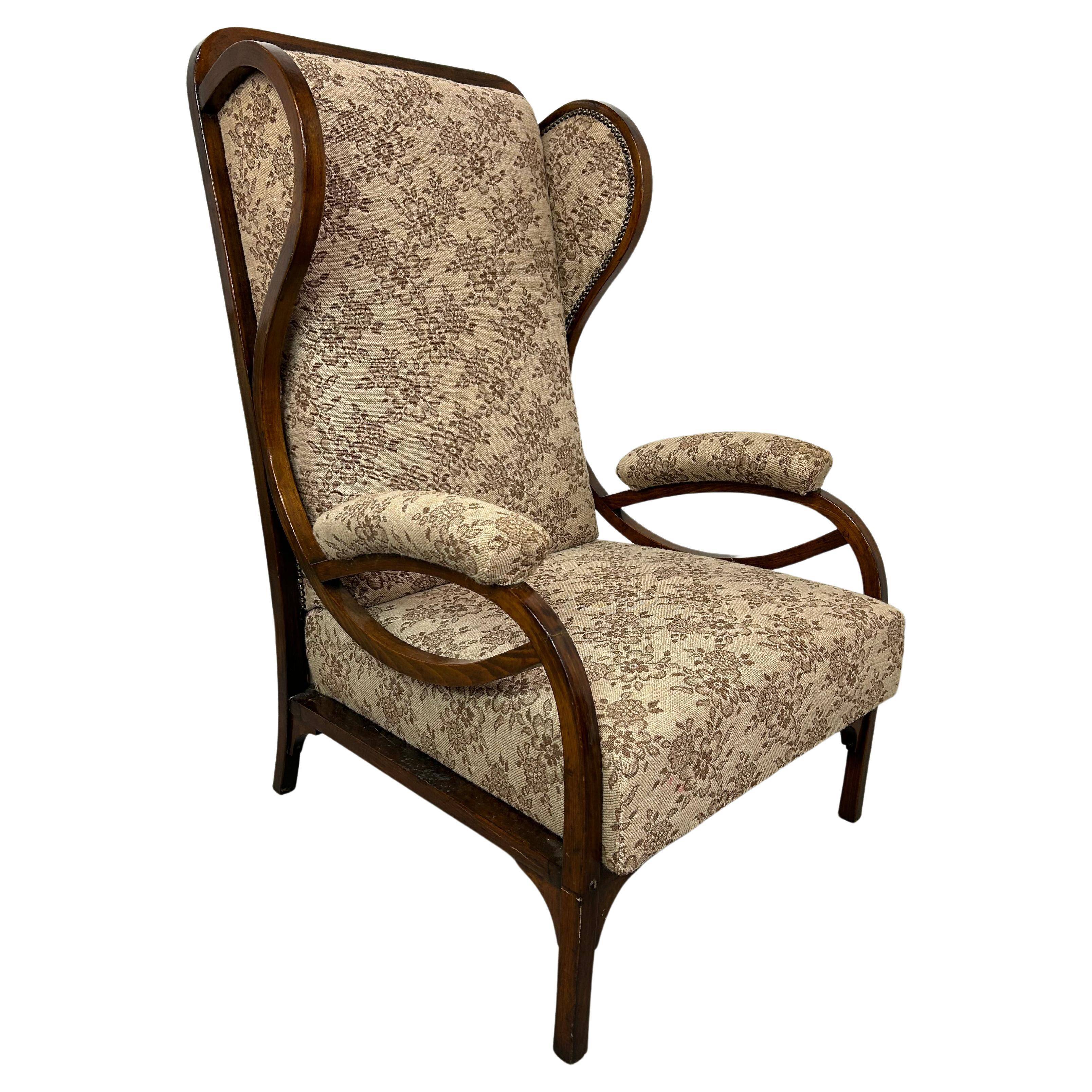 Art Nouveau wing chair no.6542 by Thonet