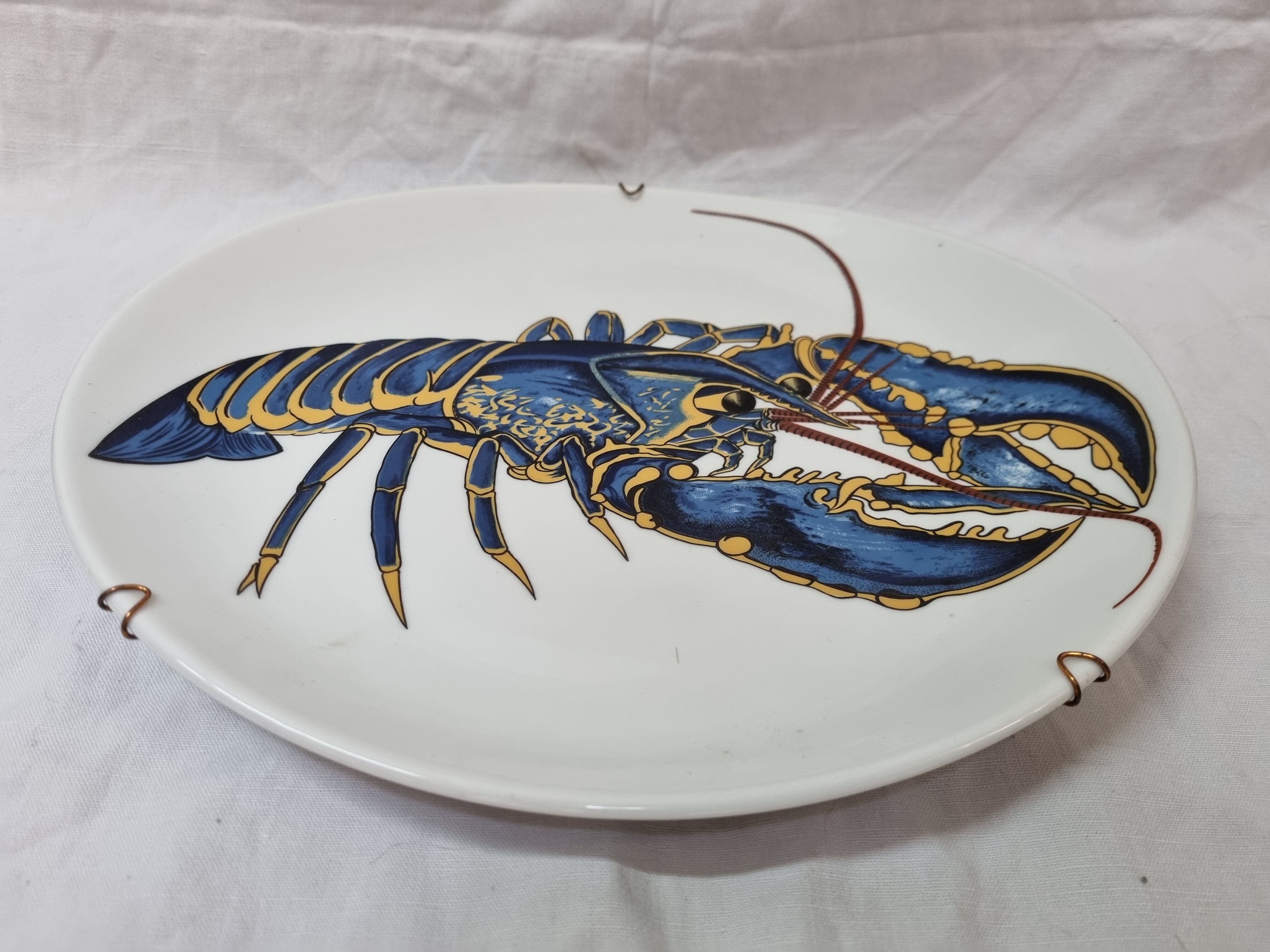 Blue lobster plate, Pillivuyt