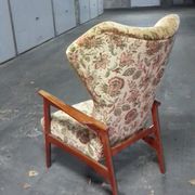 Chair wing chair flower Scandinavian styl Ib Kofod-Larsen for Carlo Gahrn
