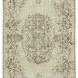 Handmade decorative oriental beige carpet 179 cm x 298 cm