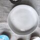 Large dish in white ceramic and earth