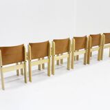 Ibisco cognac leather dining room chairs , set of 6