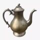 Large old English 19th century gilded metal teapot