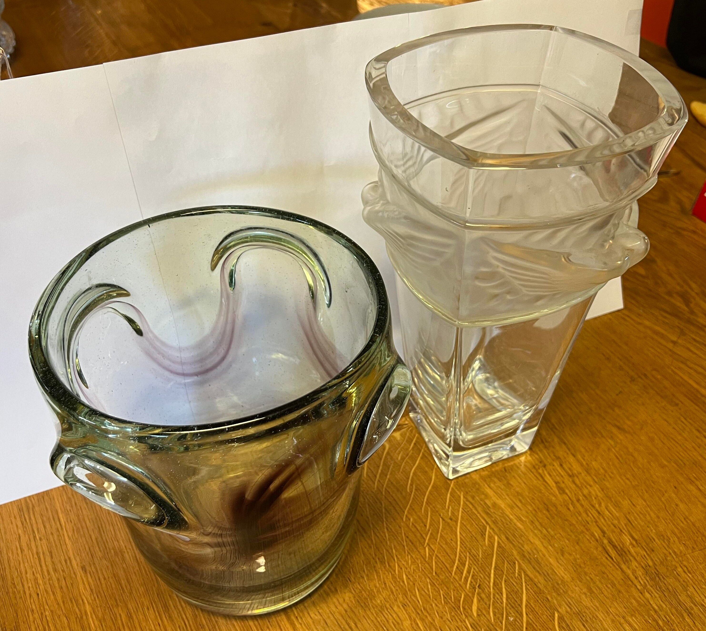 Portieux and Novaro: 2 large vases respectively stamped under the heel