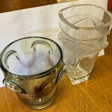 Portieux and Novaro: 2 large vases respectively stamped under the heel