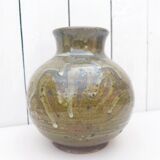 Vase ventru en grès émaillé Morvan vintage