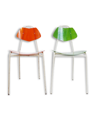 Paire de chaises en fibre - 1950 verre
