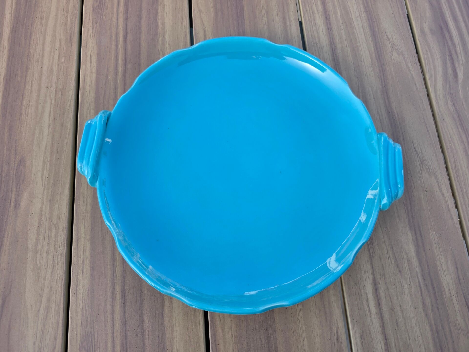 Large Dish at Turquoise Handles – Céramony Vallauris vintage 1960s (35)