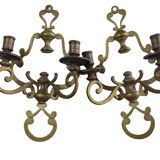 Paire d'appliques murales vintage en laiton