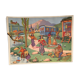 Affiche scolaire école vintage scène de vie recto « Les bohémiens" verso "Vacances au bord de la mer" pour Rossignol années 50