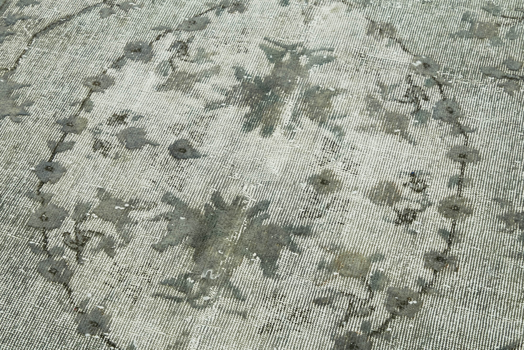 Handwoven overdyed anatolian 1970s 181 cm x 290 cm blue carpet