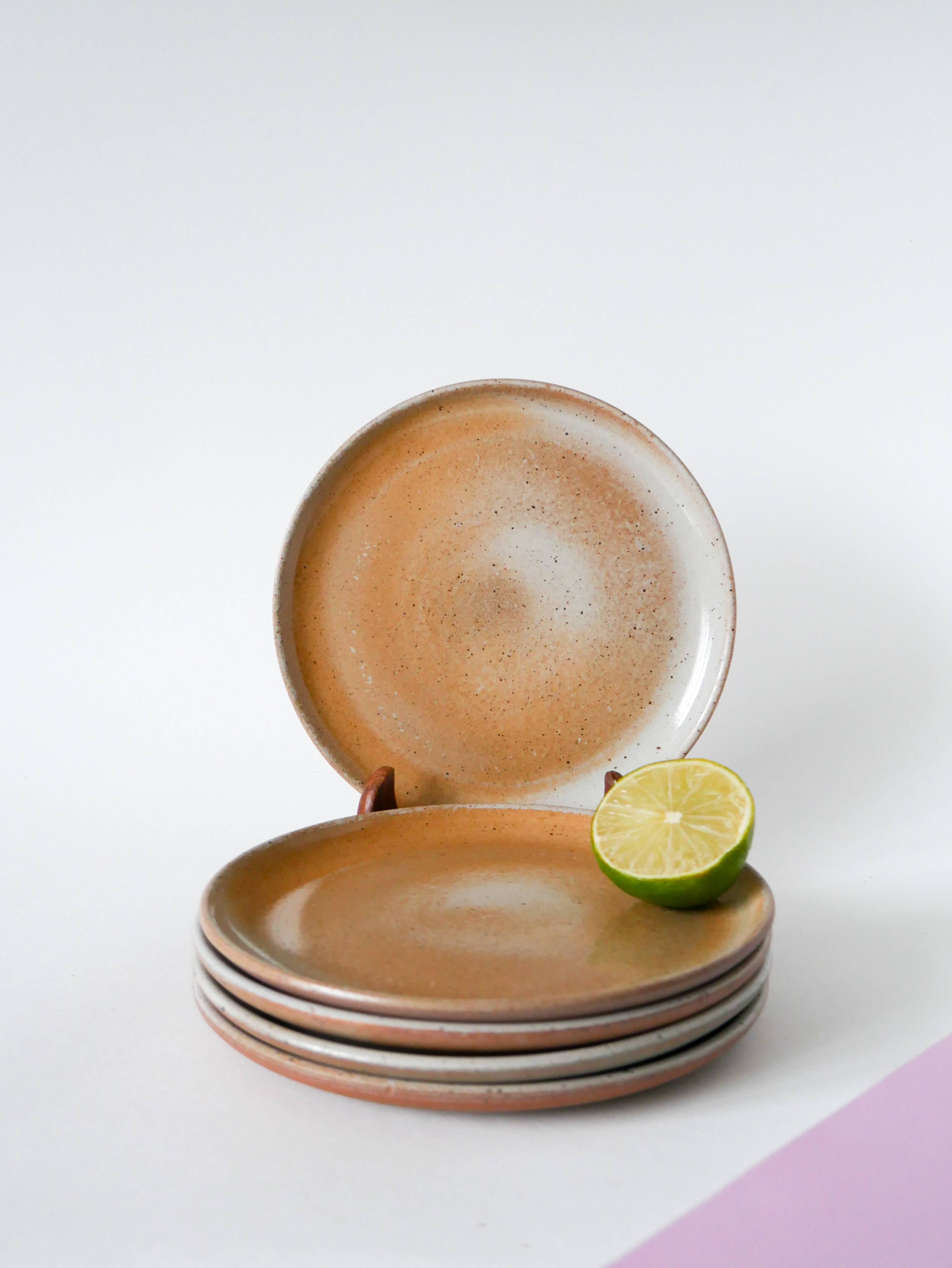 Set of 5 Marais stoneware dessert plates, 1960