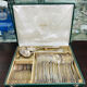 Silver metal housewife comprising 38 christofle pieces, model vendome coquille