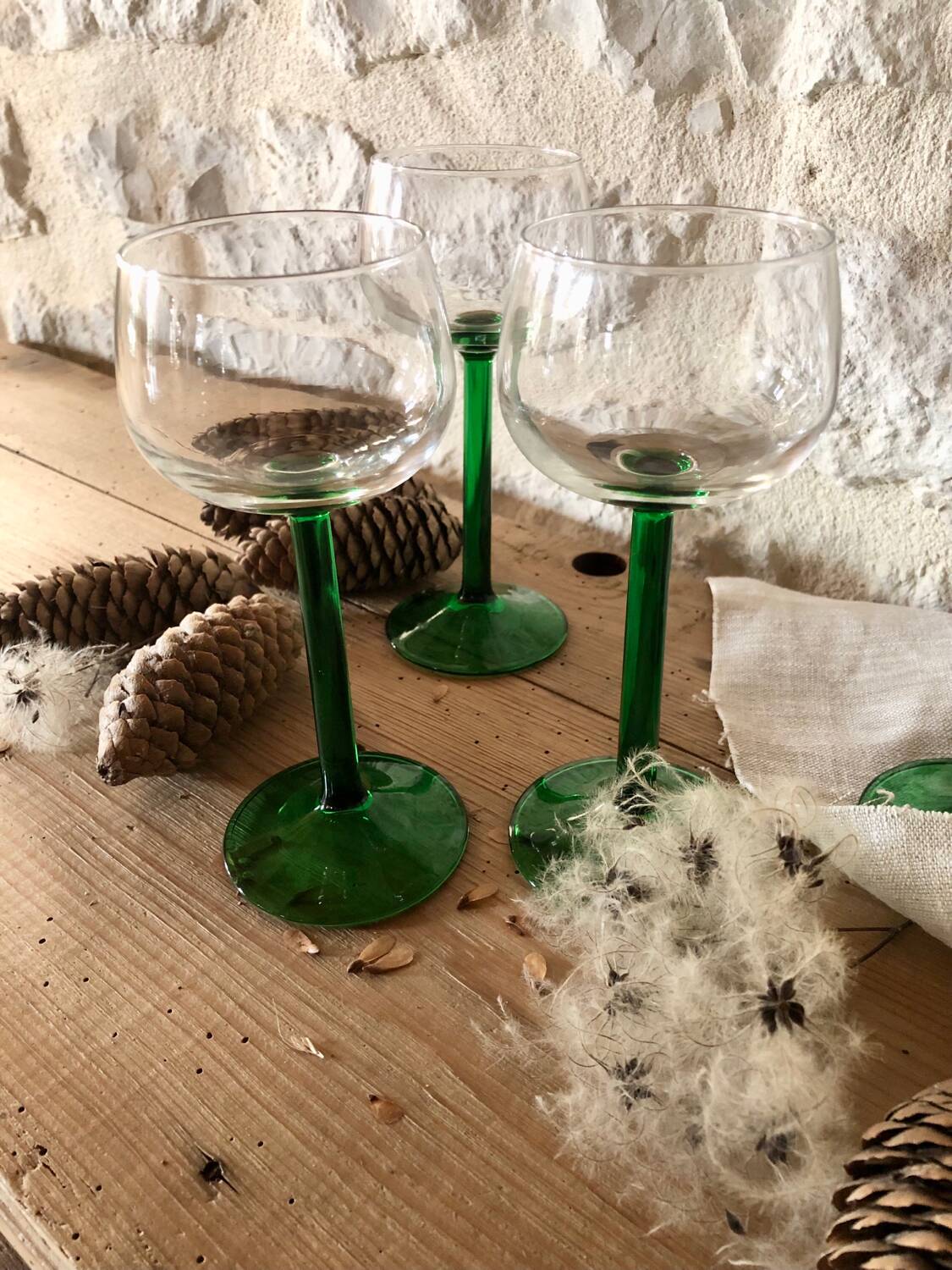 Antique white wine glasses