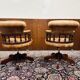 Ensemble de chaises de bureau Chesterfield English Captain Chairs marron