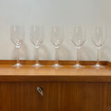 PRODUCT BHV - Set of 5 wine glasses in cut crystal 1970