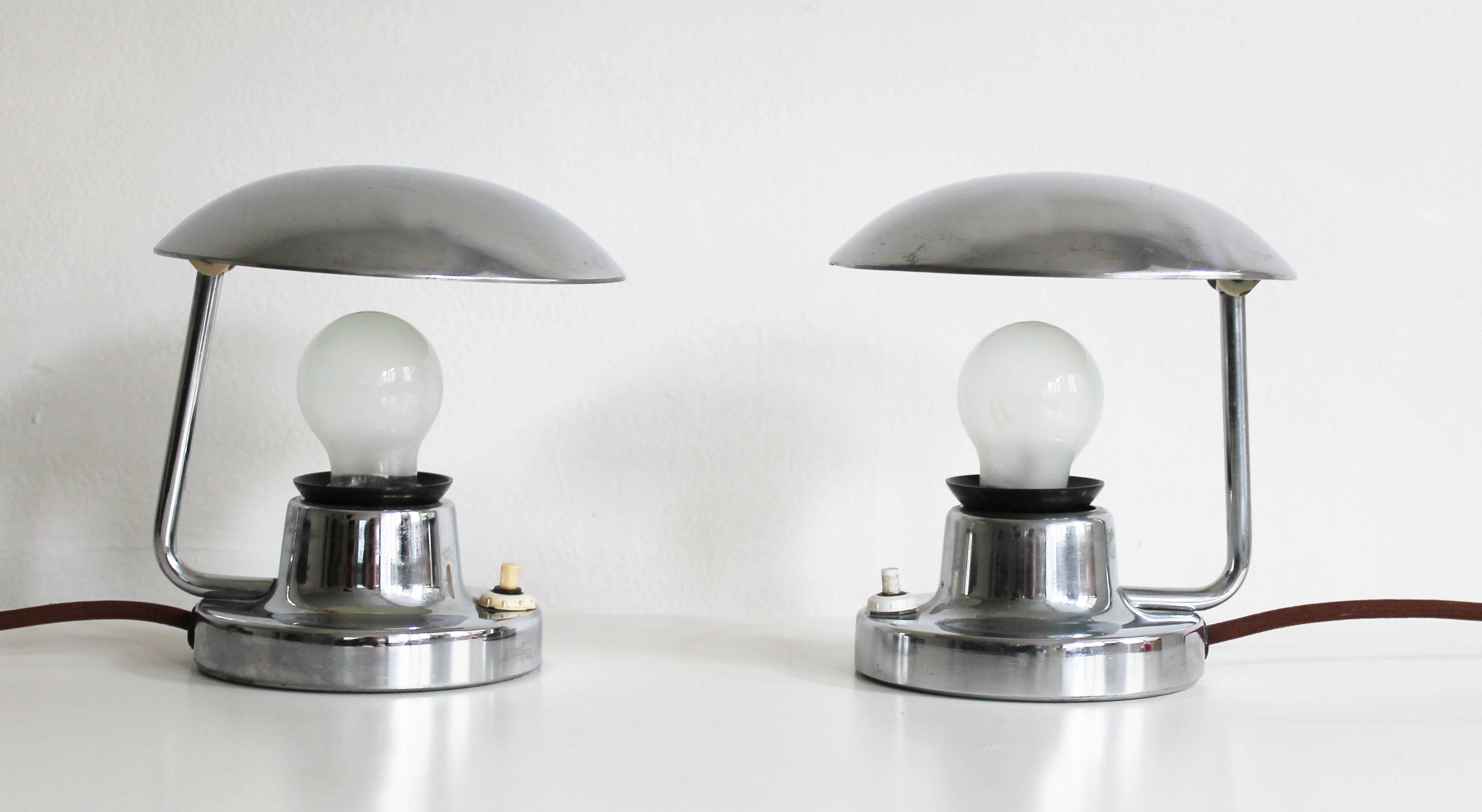 Pair of 1950's Modernist table lamps by Josef Hurka for Napako
