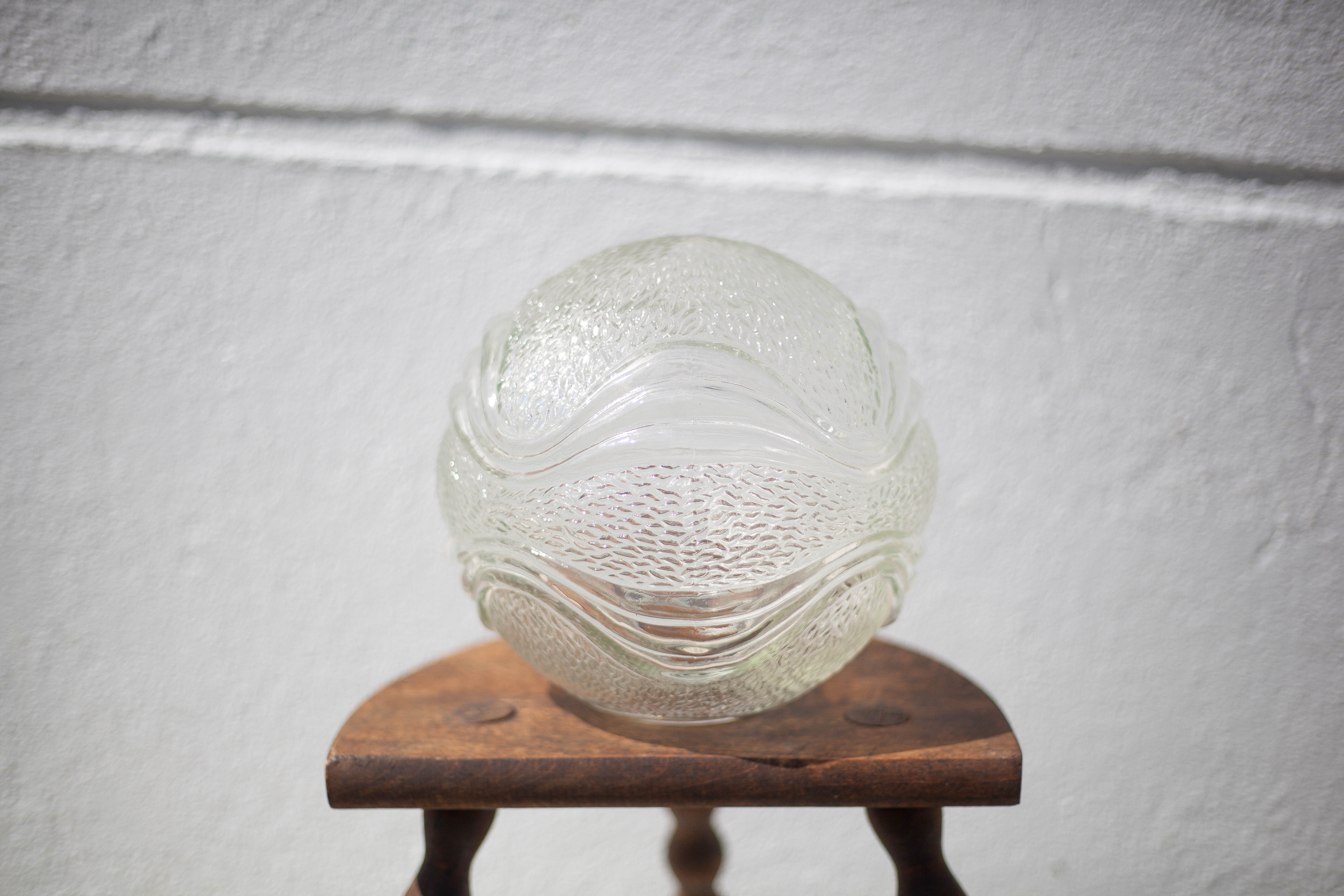 Globe ball, glass globe, glass lampshade, patterned globe, globe for suspension, 70's