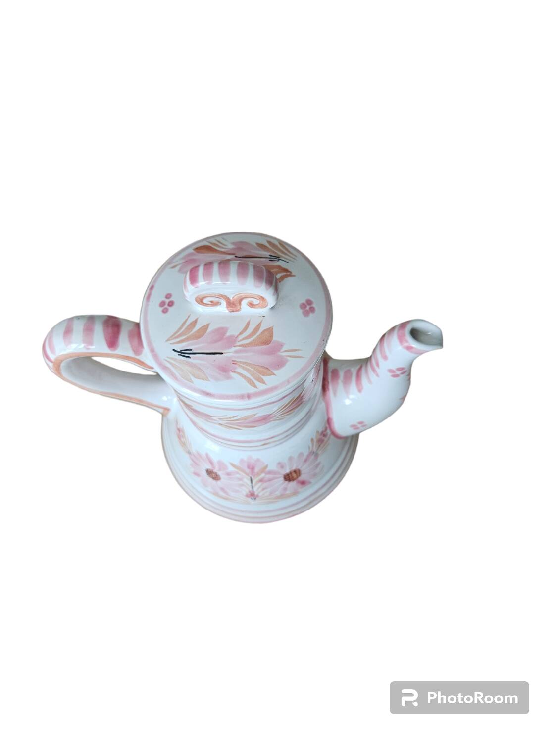HB HENRIOT QUIMPER pink flower coffee maker