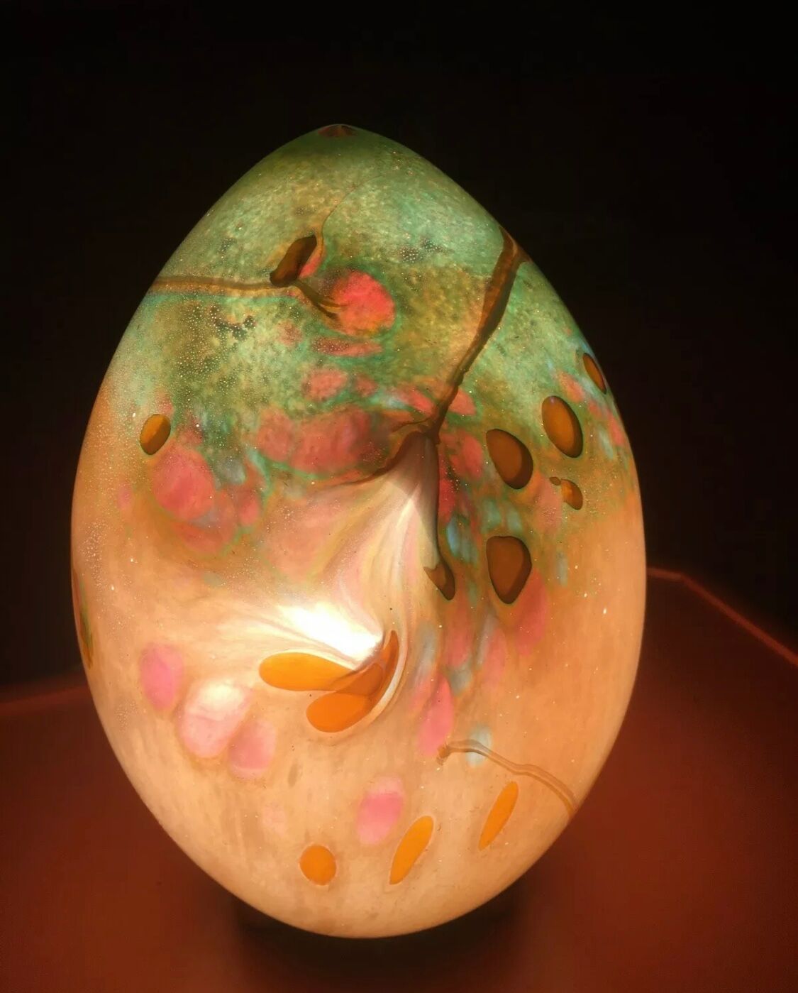 Egg Lamp Artisanal To Pose Blown Glass Glassware Art Silky Essonne