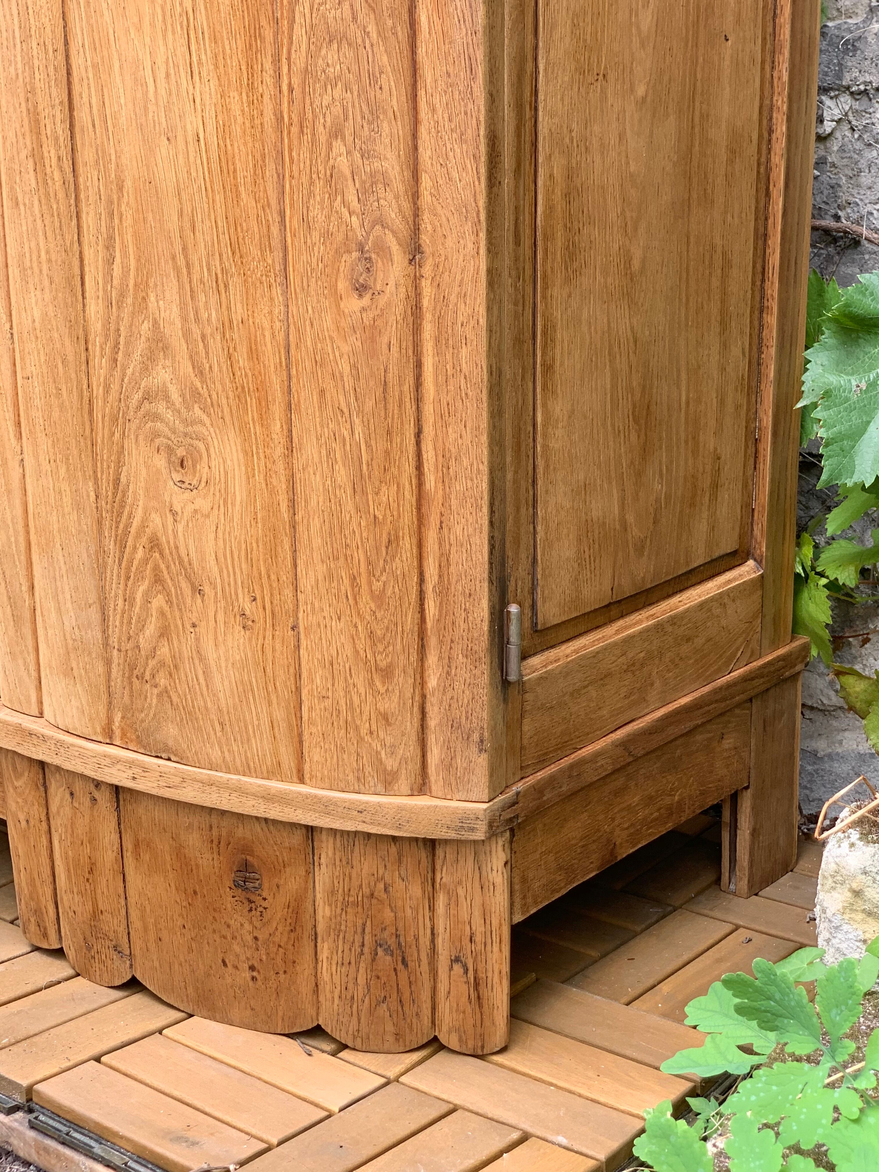 Parisian art deco wardrobe solid raw oak 1930