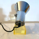 Articulated chrome and plexiglass casserole spotlight