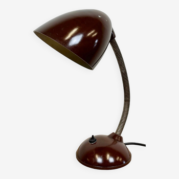 Vintage Brown Bakelite Gooseneck Table Lamp, 1960s