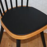 4 Baumann 740G chairs light beech black skai