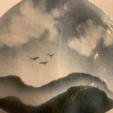 Lens soliflore vase signed Virebent in porcelain, design Yves Mohi, 1970