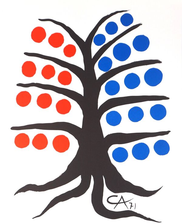 Lithographie signée Alexander Calder ''Arbre heureux
