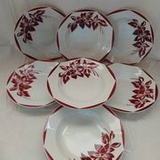 6 antique soup plates from Digoin and Sarreguemines