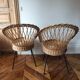 Paire de fauteuils en rotin 1960