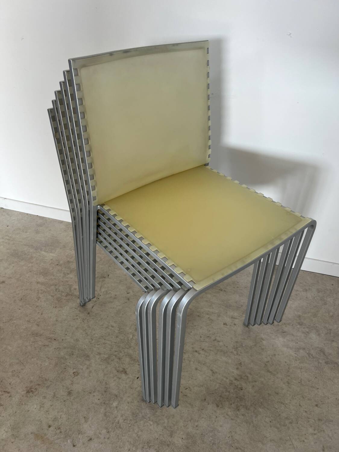 Lot 6 chaises modèle Zip design italien Marco Maran pour Desalto vintage chair