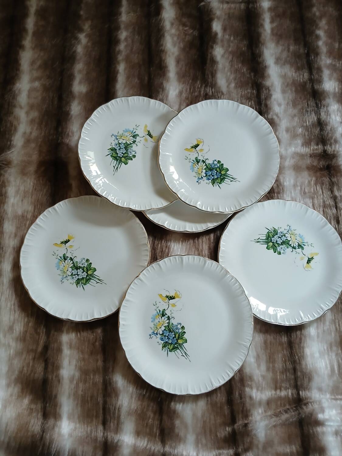 6 antique dessert plates from Digoin and Sarreguemines