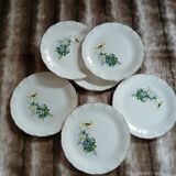 6 antique dessert plates from Digoin and Sarreguemines